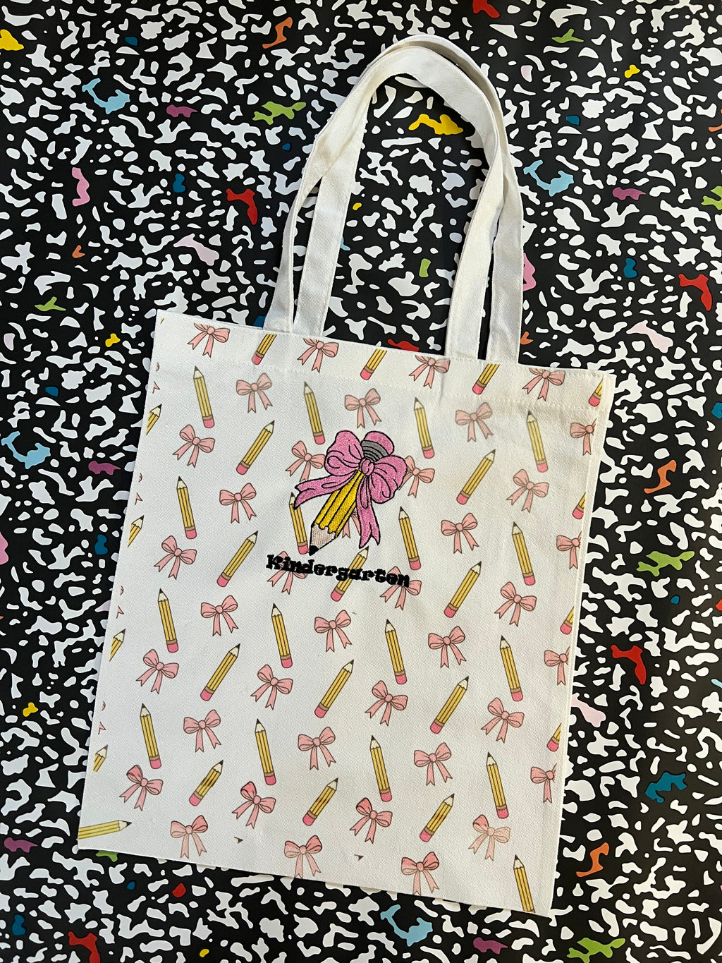 Pencil Bow Tote Bag